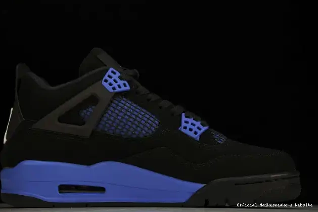 Official Maikesneakers Black Retro Jordan 4 CT8527-018 Game Royal 0617